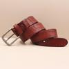 3.8CM Men's Belt Genuine Leather Belt Casual Retro Washing Crocodile Pattern Head Layer Cowhide Belt