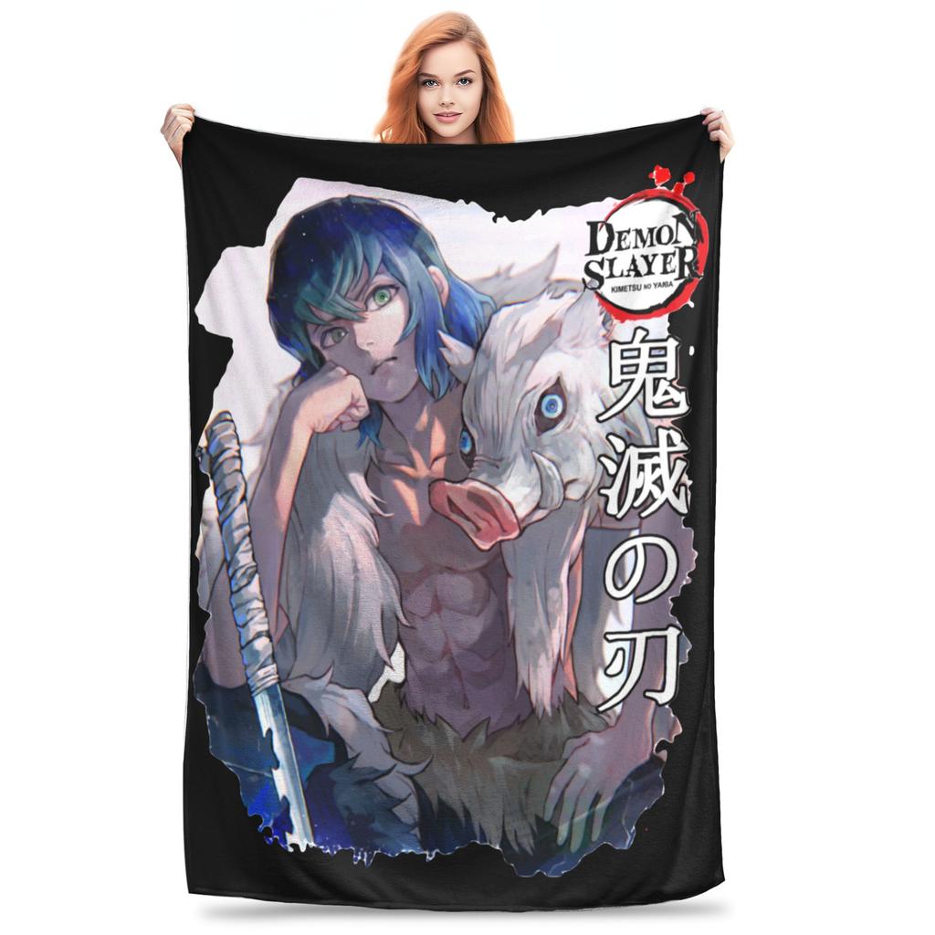 Kimetsu Demon Slayer Blankets Velvet Spring/Autumn Anime Kimetsu No Yaiba  Super Warm Throw Blankets for Bed Outdoor Rug Piece