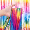 Vibrant Gradient Macaron Rain Curtain Decoration For Babys Milestone Photo Prop