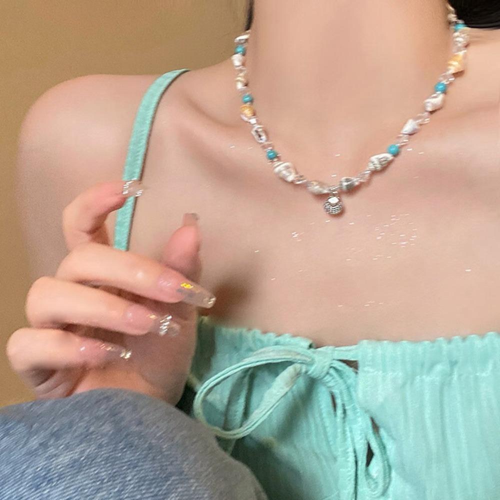 

Summer Bohemian Beaded Necklace Creative Clavicular chain Fashion Shell Pendant
