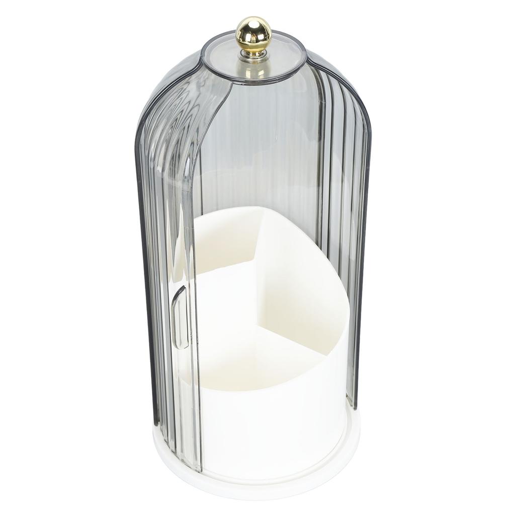 Makeup Brush Holder with Lid Clear Dustproof 360 Degree Rotating Makeup Brush Holder   for Vanity Desktop Bathroom Countertop