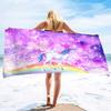 Cartoon Unicorn Pattern Seaside Vacation Beach Towel Swimming Bath Towel Microfiber Towel