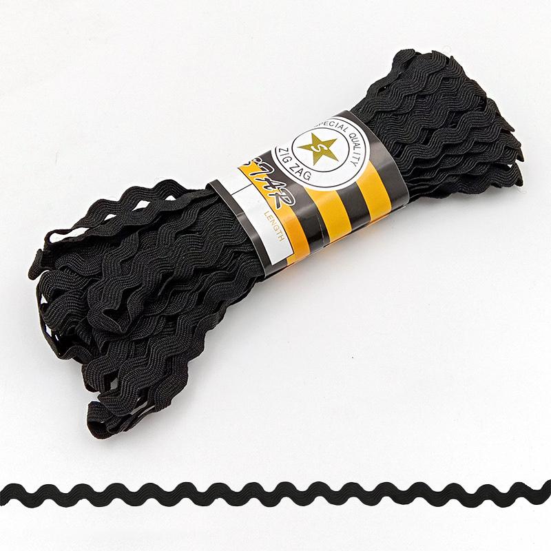 15 Yard Dalga Kenarlı Şerit Kendin Yap Giyim S şeklinde Elbise Süslemesi Geniş Zikzak Şerit Dekorasyon İçin Kullanılır 5mm Genişlik