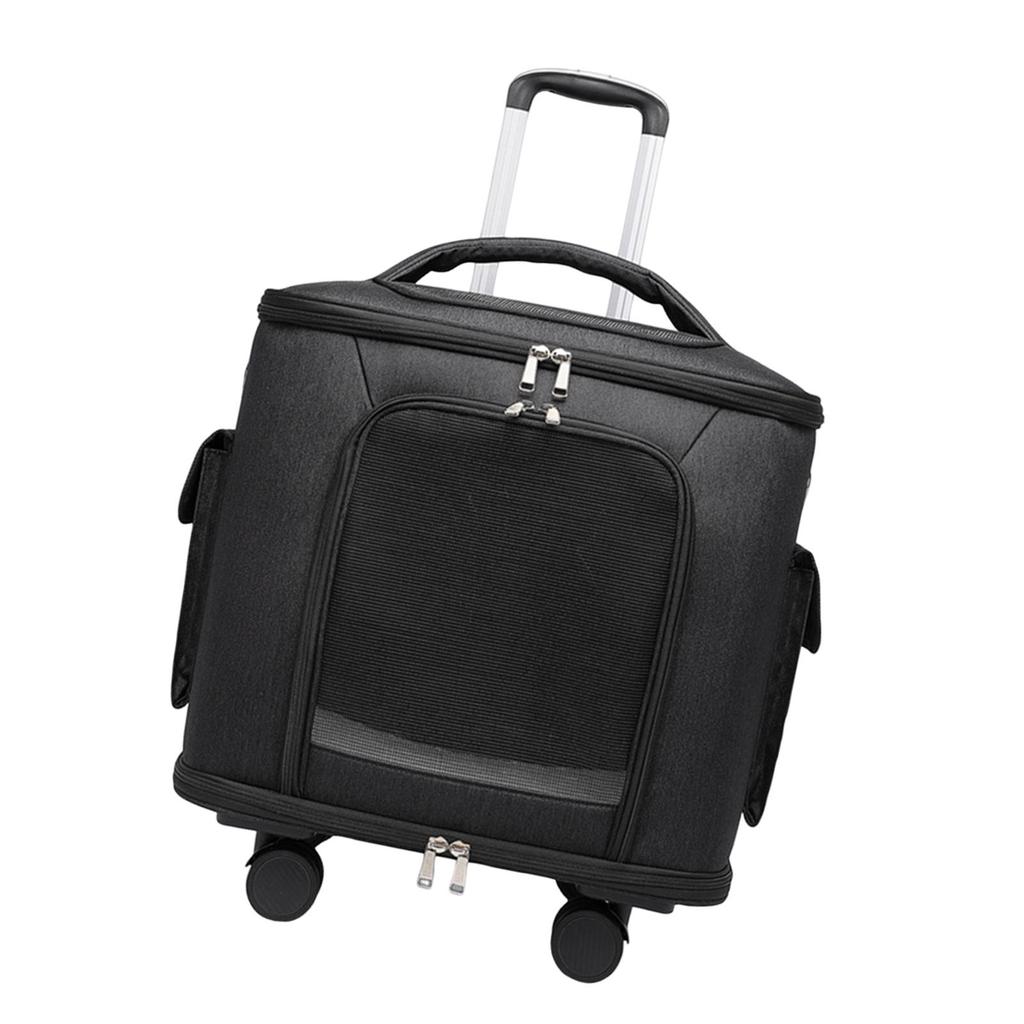 Rolling Cat Carrier Pet Rolling Carrier Retractable Handle Breathable Carrying Bag Trolley Case Handbag for Small Dogs,