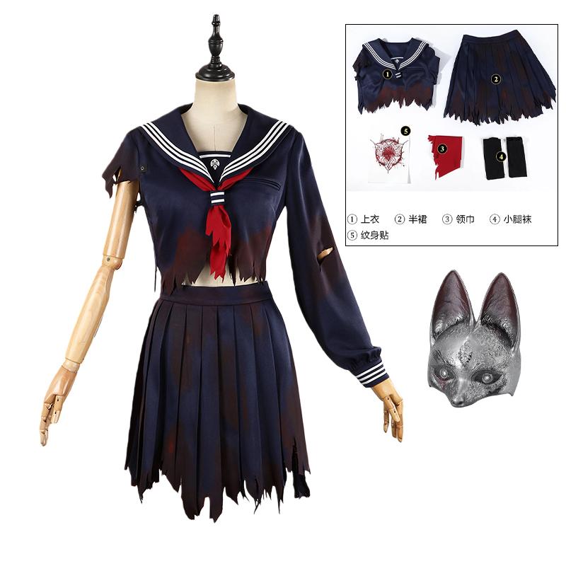 2025 Shimizu Hinako Cosplay Costume Sailor Uniform And Claw Prop Gloves SILENT HILL f Costumes The Fox Hinako's Damaged Uniform