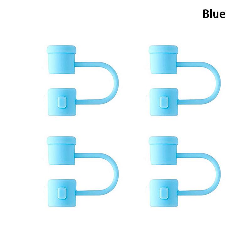 4Pcs Silicone Straw Tip Caps Reusable Dust-Proof Straws Covers Drinking Straw Tip Covers Straw Toppers Drinking Tool 8Mm Mini