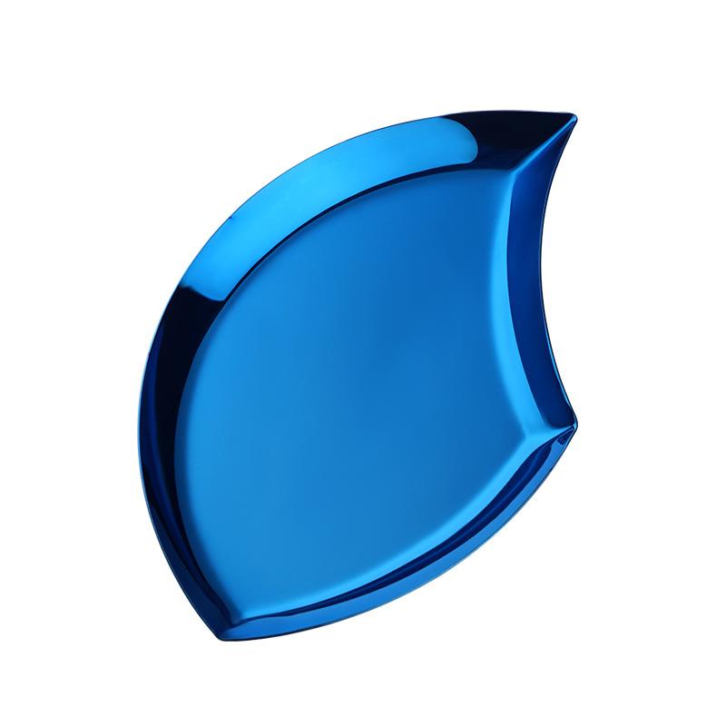 Creative metal jewelry ring plate, stainless steel, leaf shaped, fruit, dried fruit, storage plate, afternoon tea plate