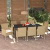 9 Pcs Garden Dining Set and Cushions Poly Rattan