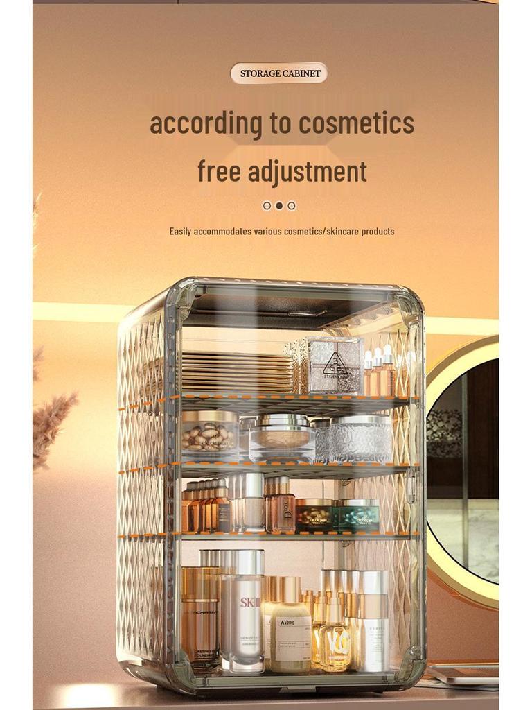 Transparent Dustproof Cosmetic Storage Box for Skincare and Makeup