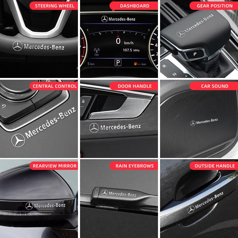 3D Auto Logo Aufkleber Metallbuchstaben Auto Aufkleber Innenraum Dekoration Für Mercedes Benz AMG W204 W205 W203 W211 W201 W210 W108 W124