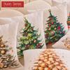 1PC Nuan Series Christmas Pillowcase Hand Drawn Christmas Tree Cluster Printed Cushion Cover for Sofa Living Room Bedroom Home Decor Party Decor