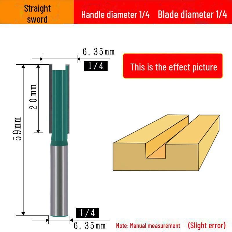 1/4" Bearing Woodworking Milling Cutter Set: Trimming, Engraving, V-Shaped, Straight, & Round Bottom Knives