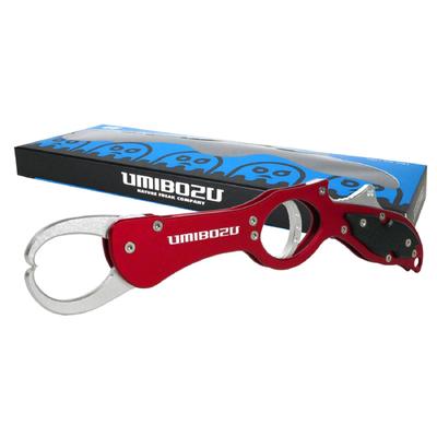 Umibozu Fish Grip, Lightweight Aluminum Fish Catcher with Carabiner Rope, for Fishing (Size 8. Umibozu Red)