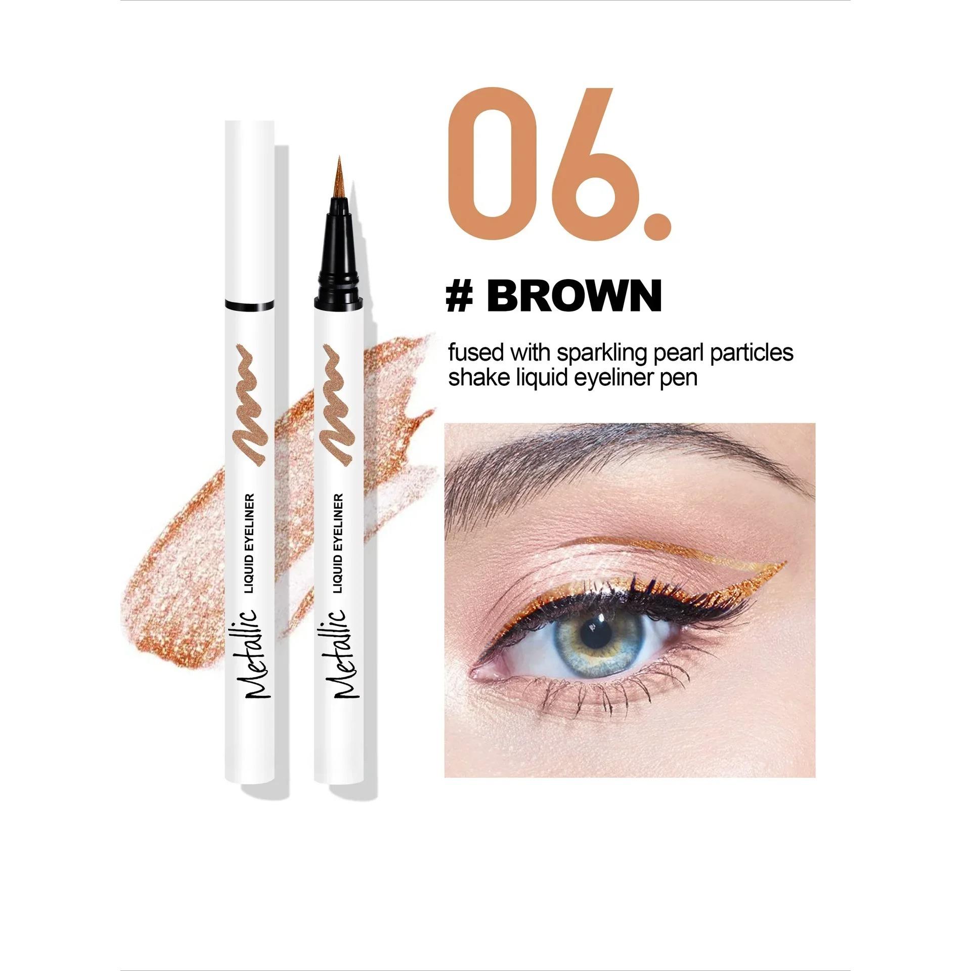 

1шт жидкие блестящие подводки для глаз пигмент серебристо-зеленый золотой блеск профессиональные водостойкие подводки для глаз косметика для красоты женский макияж