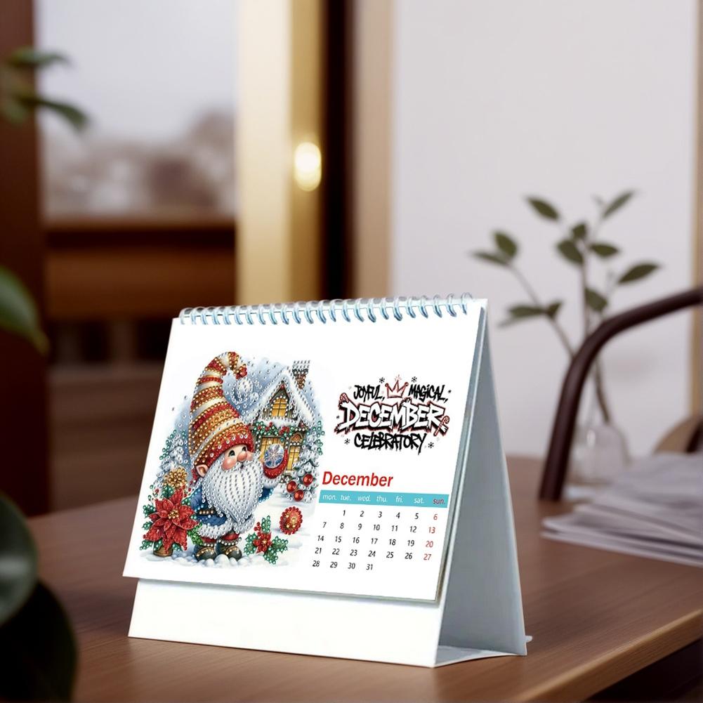 DIY Diamond Art Painting 2026 Desk Calendar Ornament, 2026 Monthly Flip Tabletop Calendar Kit Monthly Planner From Jan To Dec.