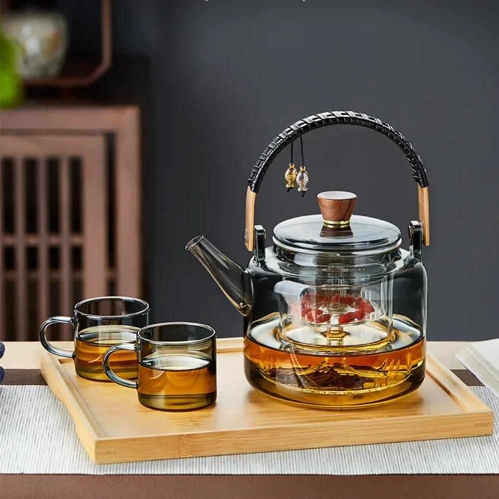 High Temperature Resistant High Borosilicate Glass Teapot Household Open Flame Electric Ceramic Stove Kettle Hot Water Teapot