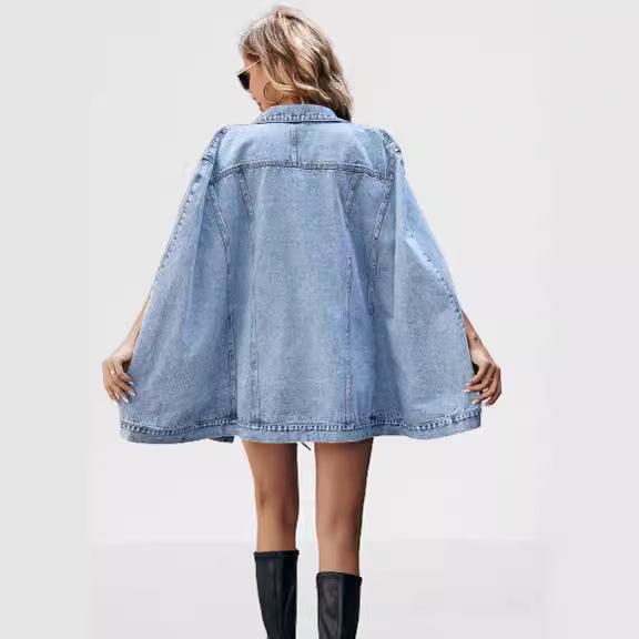 European & American Fashion Women's Irregular Loose Denim Jacket - Versatile Cross-Border Style