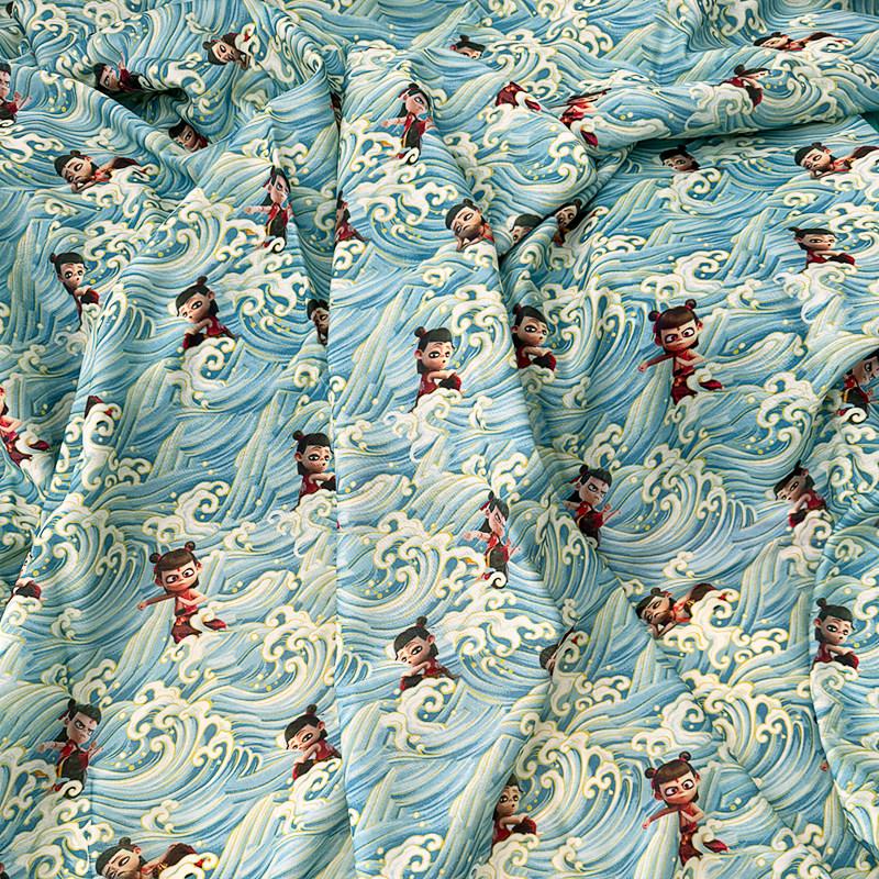 Chinese Style Floral Tencel Linen Fabric Lightweight Printed Cloth for Hanfu Cheongsam Dress Anti Mosquito Pants Garment Mater