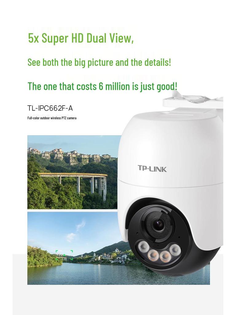 TP-LINK TL-IPC662F-A4 Zewnętrzna Bezprzewodowa Kamera PTZ, 6MP Full-Color HD z osobnym uchwytem