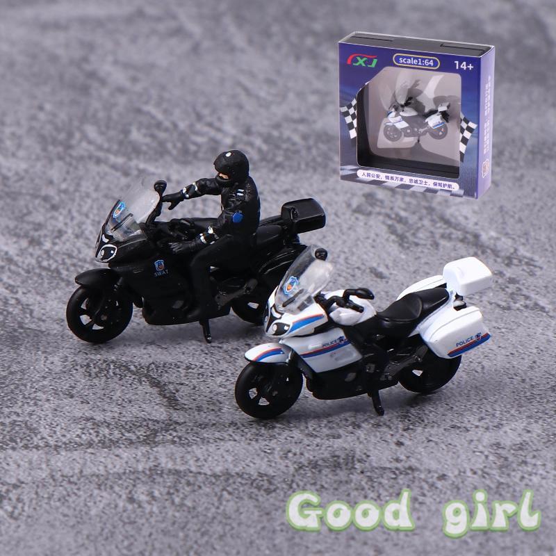 Verkauf 1/64 Miniatur-Legierungs-Motorradmodell - Polizei Display Spielzeug Kindergeburtstagsgeschenk