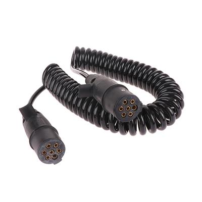 7 Way Trailer Wire Electrical Power Coiled Cord Trailer Breakaway Cable For Semi Trucks Tractors