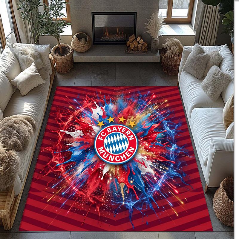 Bayern Munich Printed Flannel Area Rug Non Slip Soft Polyester Floor Carpet Indoor Decor Mat for Bedroom Living Room Sofa Game Room Home Decoration