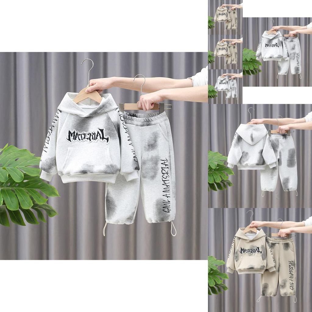 Stylish Boys Spring Set 2024 With Trendy Hooded Sweatshirt And Long Pants For Kids