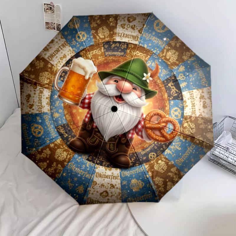 1 PC Automatic Folding Umbrella - Cartoon Pattern, Portable & Foldable Design with 8 Ribs, Christmas Birthday Gifts