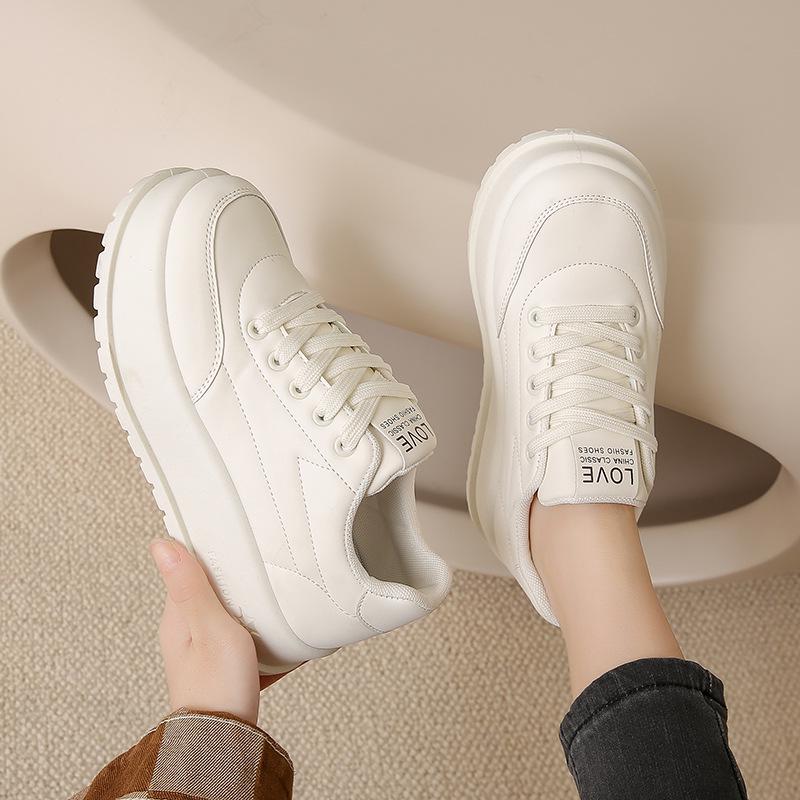 2025 Korean Style White Casual Women's Sneakers - Spring Versatile Street Snap KT2812-1