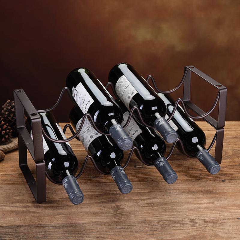 Stackable Iron Wine Rack - Modern Creative Display for Multiple Bottles
