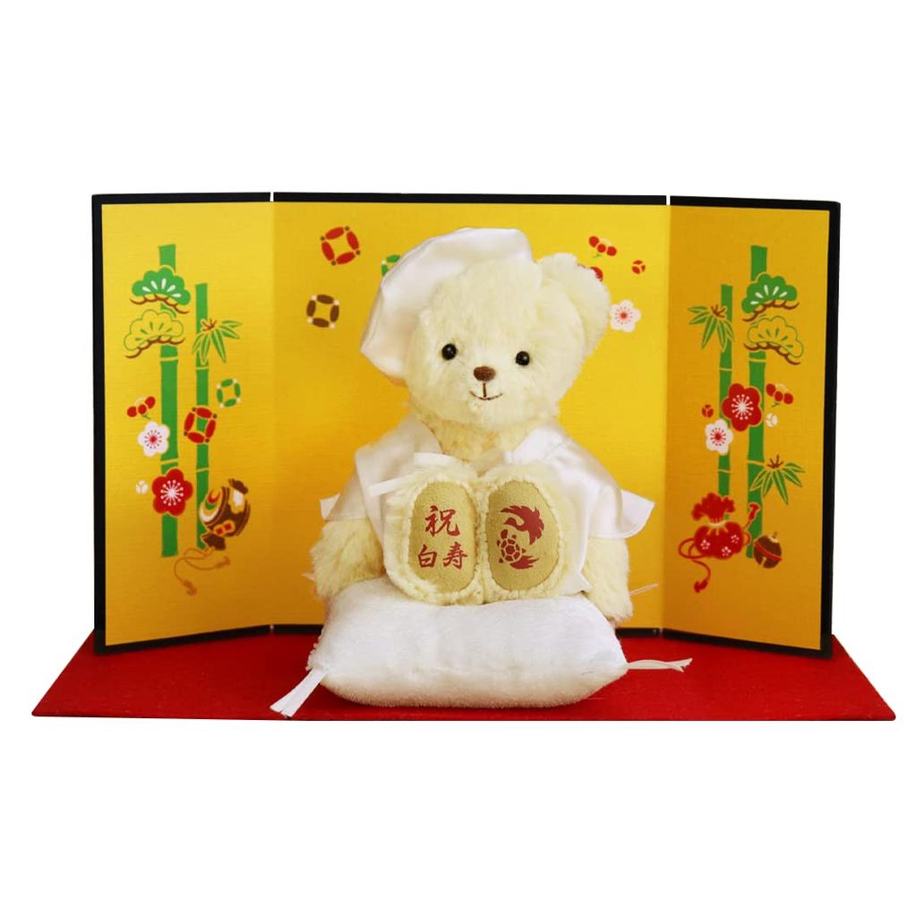 [Petitrou] Longevity Bear 12cm Small (Golden Screen) Hakuju Normal