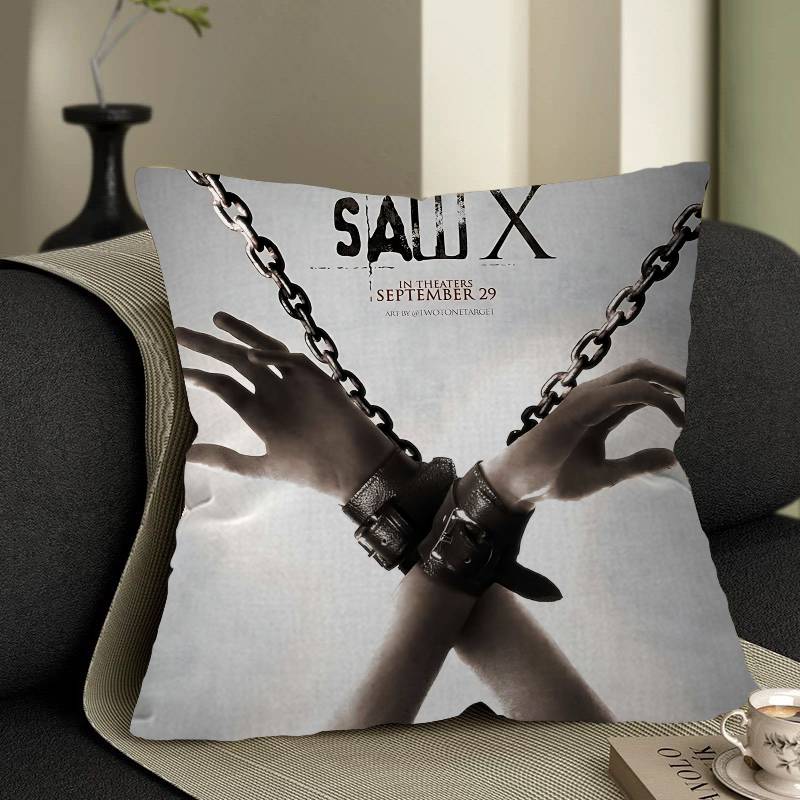 Classic Horror Movie S-Saw Cushion Cover Inches Farmhouse Decor Home Throw Pillow Covers For Couch Decorations