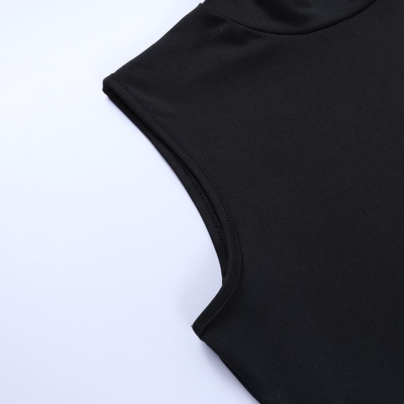 Elegancka czarna bez rękawów bandażowa seksowna sukienka dla kobiet Club Party Backless Tank sukienki Skinny Fashion Summer