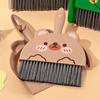 Mini Broom and Dustpan Set (Brown Bear/Green Frog), Cute Cartoon Handheld Cleaning Tool for Desktop, Car Interior & Home