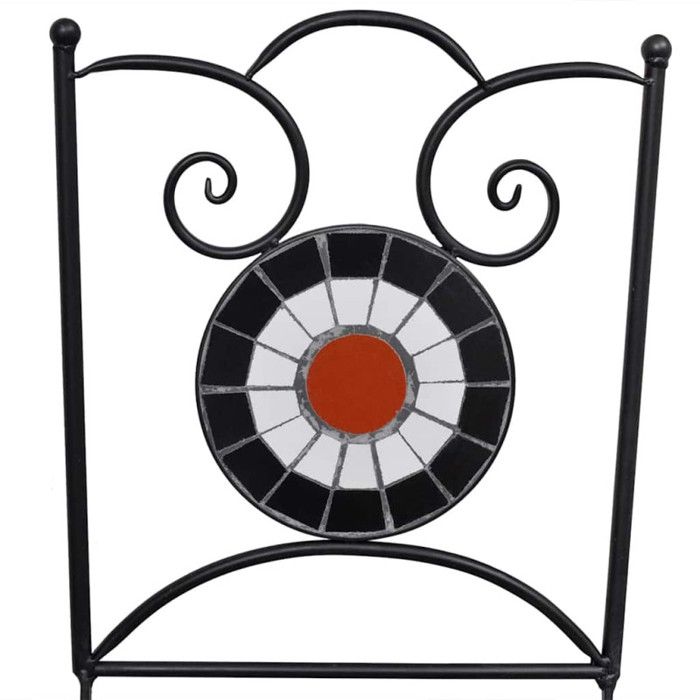 VidaXL 2 chaises mosaïques de bistro terre cuite / blanche Chaises de jardin 41535