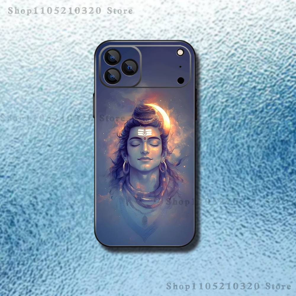 Lord Shiva Hindu G-God Buddha Phone Case For iPhone 17,16,15,14,13,12,Pro,Max,Plus,E,SE4,Air,Mini Black Soft Box