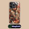 Retro Tattoo Girl Mobile Phone Case for iPhone 17 16 15 14 13 12 11 Air Pro Max Plus Mini MagSafe Glass Colorful Cover Pretty
