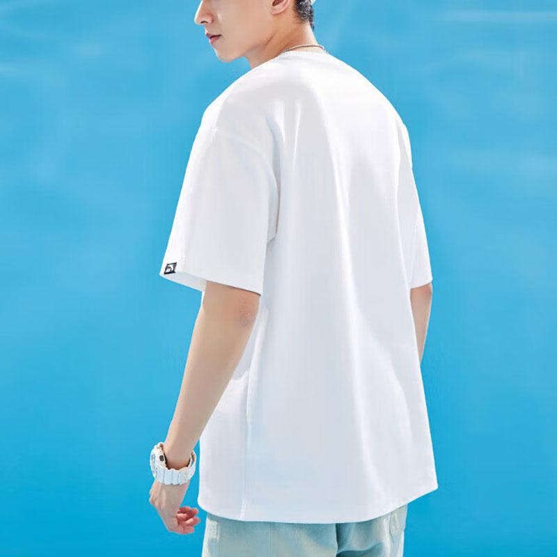 Anta Life Series Printed Letter Pullover T-Shirt Unisex Tops Pure-White 952328111-5