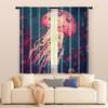 2 Pcs   Filtering Curtains (excluding Rods   Non-movable   Without Batteries) Anime Theme Anemones and Flowers for Use In Bedrooms