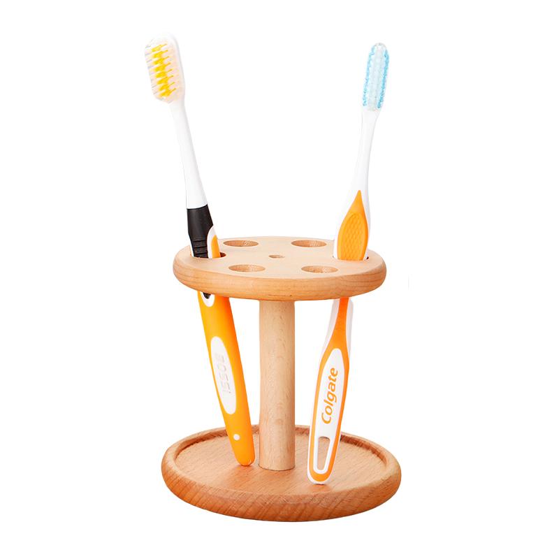 Walnut Toothbrush Holder Beech Makeup Brushes Holder Desktop Makeup Brush Storage Rack Bathroom Supplies