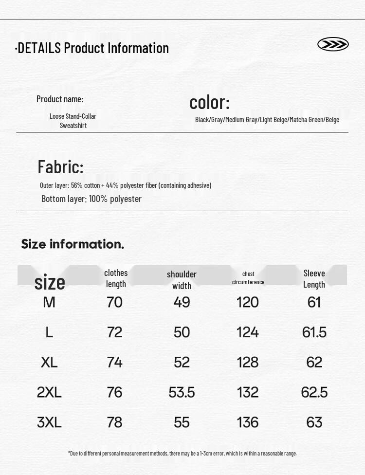 GLM Men's Heavyweight Stand-Collar Pullover Sweatshirt