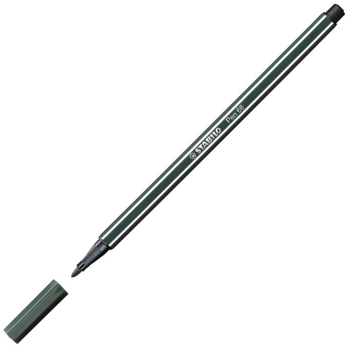 Felt-tip Pens - STABILO - AQUACOLOR - Pack of 10 - Fine Tip - Dark English Green - Mixed