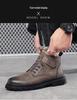 Herren Winter Samtgefütterte High-Top Leder Freizeitschuhe - Weiche Sohle, Warm, Retro Martin Style