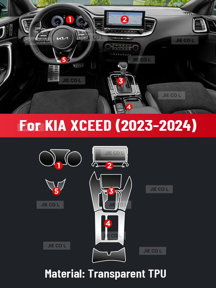 

Anti-scratch Car Interior Center Console Media Dashboard Navigation TPU Protector Film For KIA XCEED GT Line 2023 2024 Sticker Right rudder driving