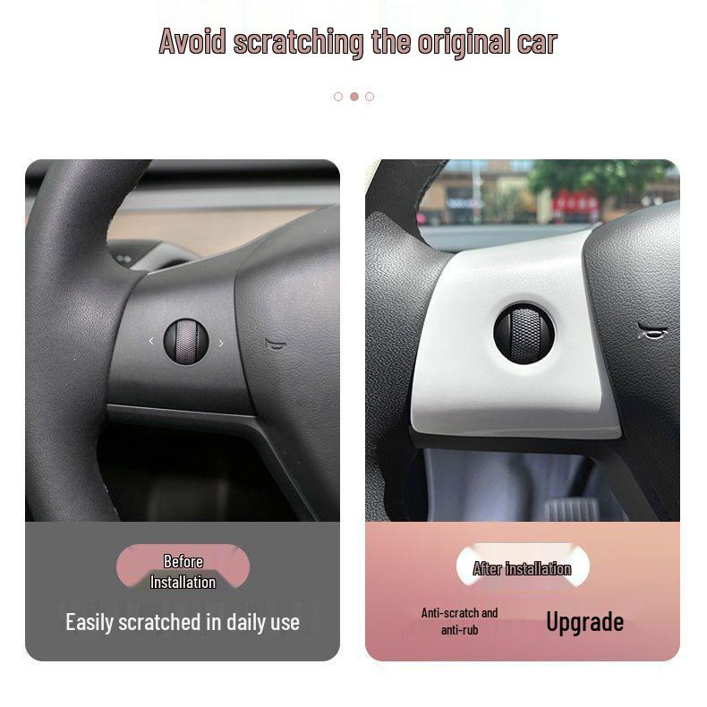 YZ Tesla Model Y/3 Steering Wheel Button Sticker Protective Film - Interior Accessories