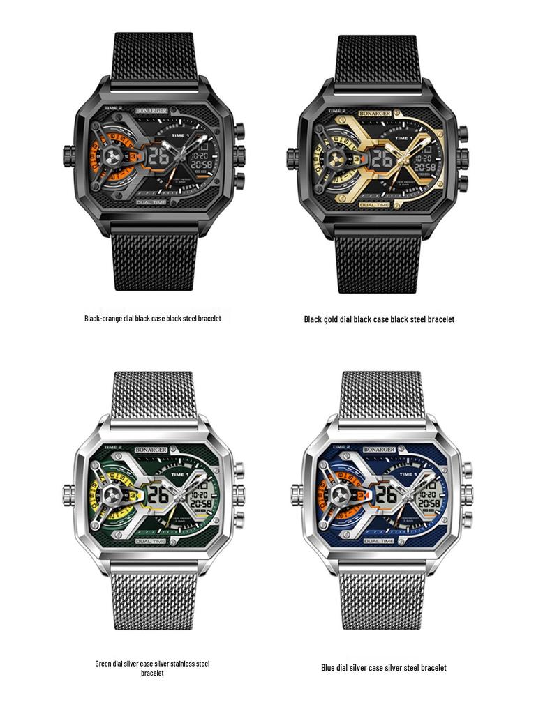 Grenzüberschreitende Herren Multifunktions-Wasserdichte Sportuhr - Europäischer & Amerikanischer Stil
