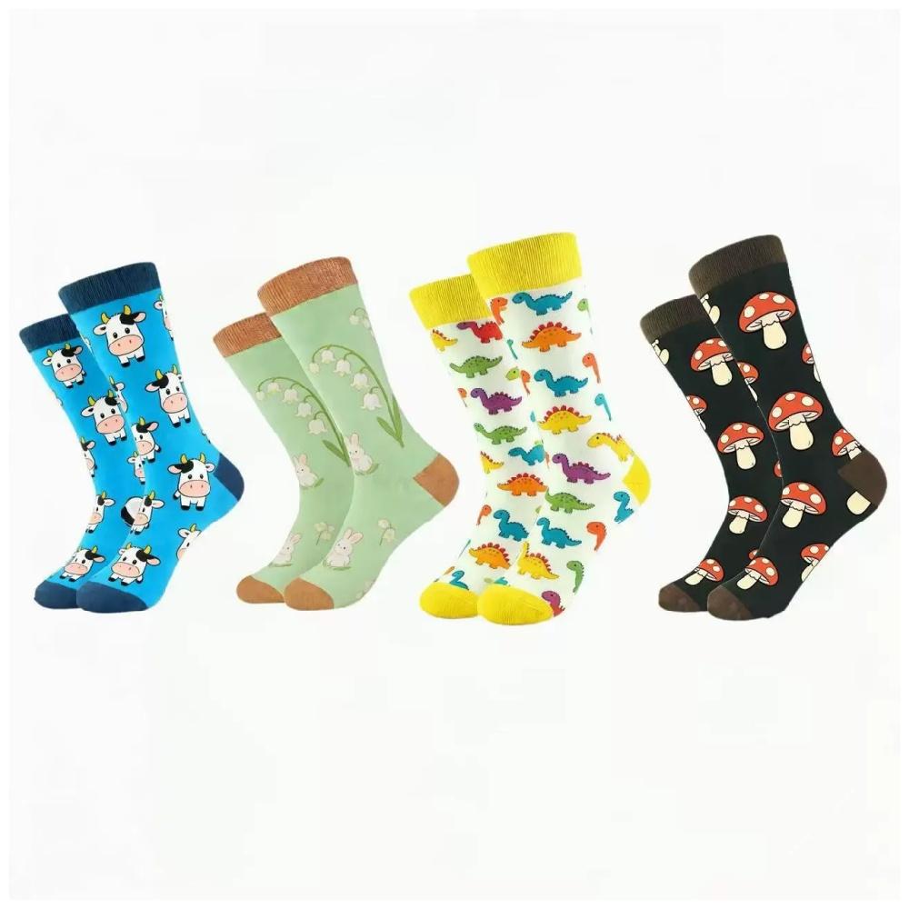 Casual Socks Cotton Sports Daily Animal-Print Socks Unisex Mid-Calf Jacquard Unisex Socks Trendy Socks in Stock
