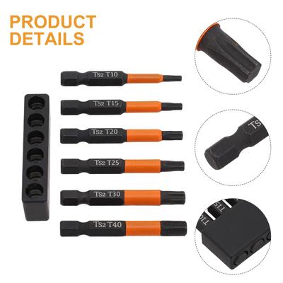 1/4" Magnetický dřík Torx bit do šroubováku Magnetický dřík Bit do šroubováku Oranžový