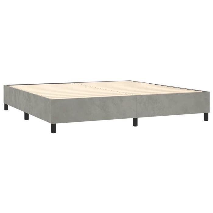 Maison Exclusive - Sommier à lattes de lit et matelas Gris clair 200x200cm Velours