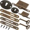 2Sets Vintage Wooden Box Lock Cabinet Lock Set Decorative Drawer Latch for Jewelry Boxes Metal Case Padlock Retro